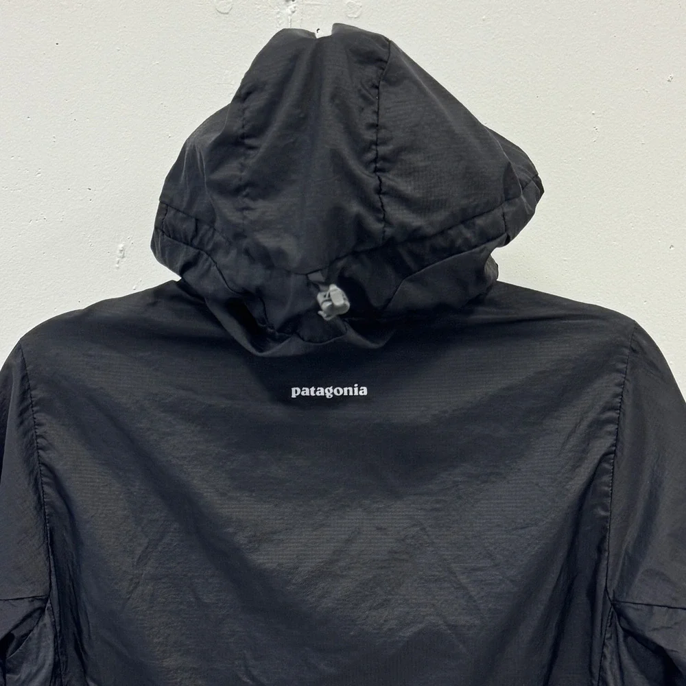 Patagonia Houdini Jacket Women's Medium Black Full Zip Hooded Windbreaker 24146